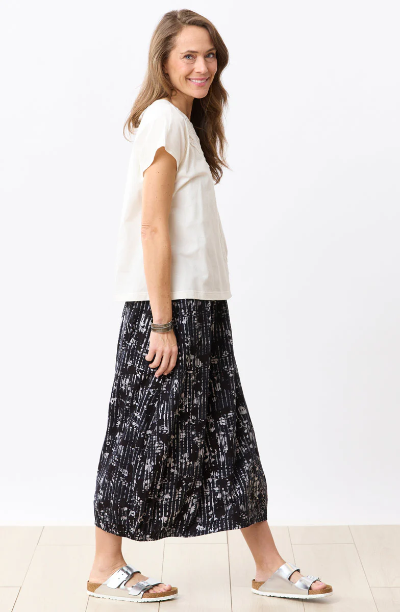 Veena Pull-On Lantern-Hem Jersey Skirt - Black - Image 5