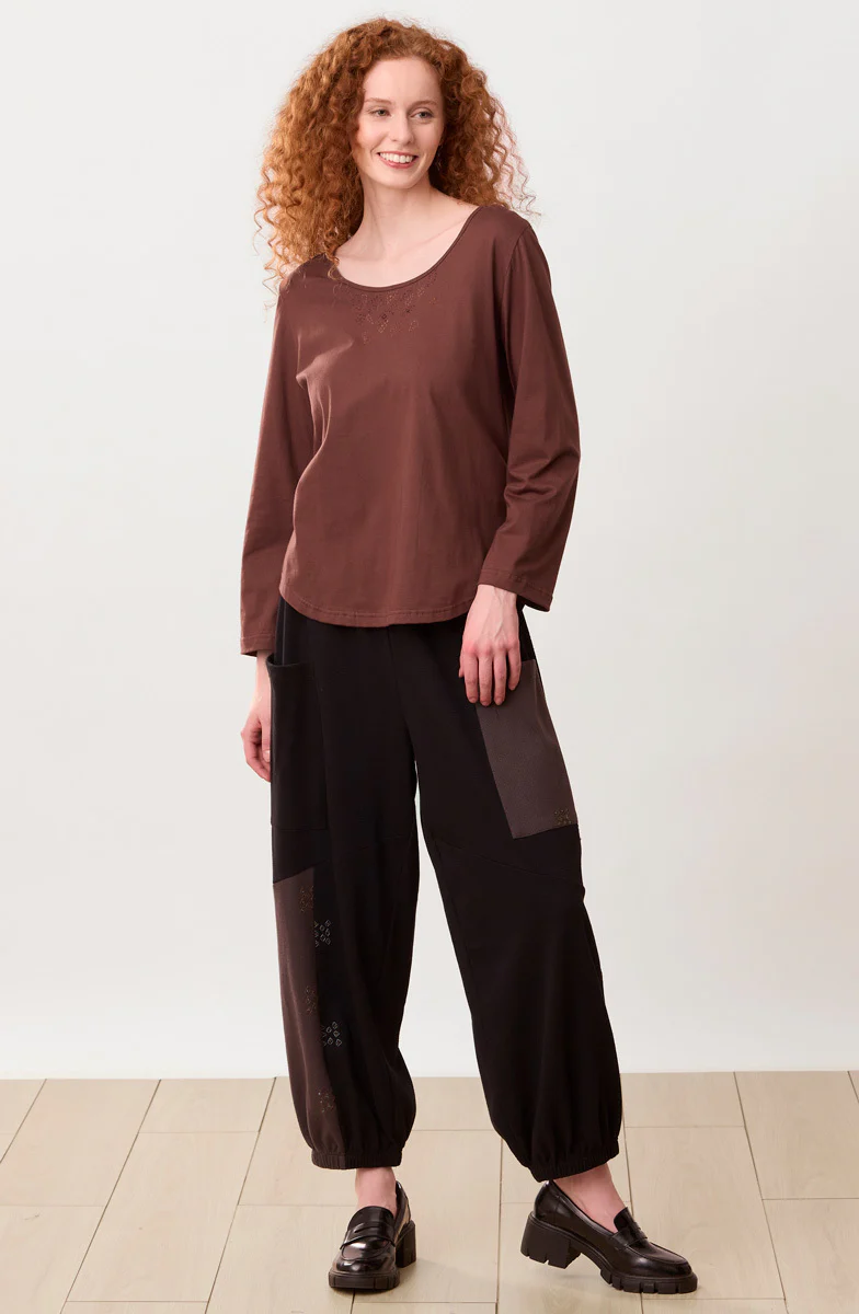 Vishram Textured Cotton Knit Pull-On Pant - Black - Image 5