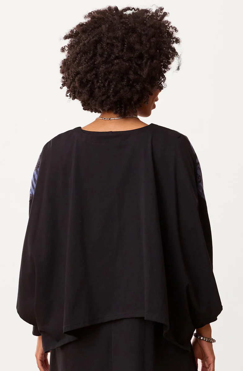 Zeenal Upcycled Patchwork Top - Black/Multi/Chindi - Image 4